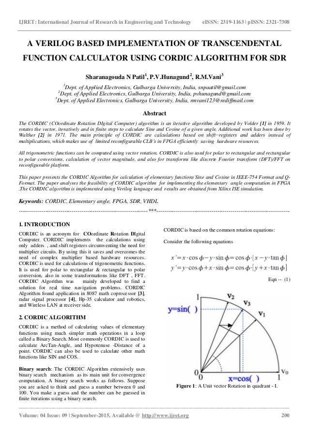 cordic algorithm verilog